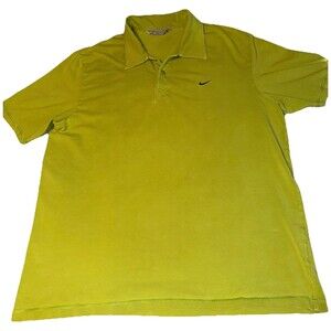 Nike Vintage Lime Green Polo Shirt Mens XL Cotton Spandex Golfcore Streetwear